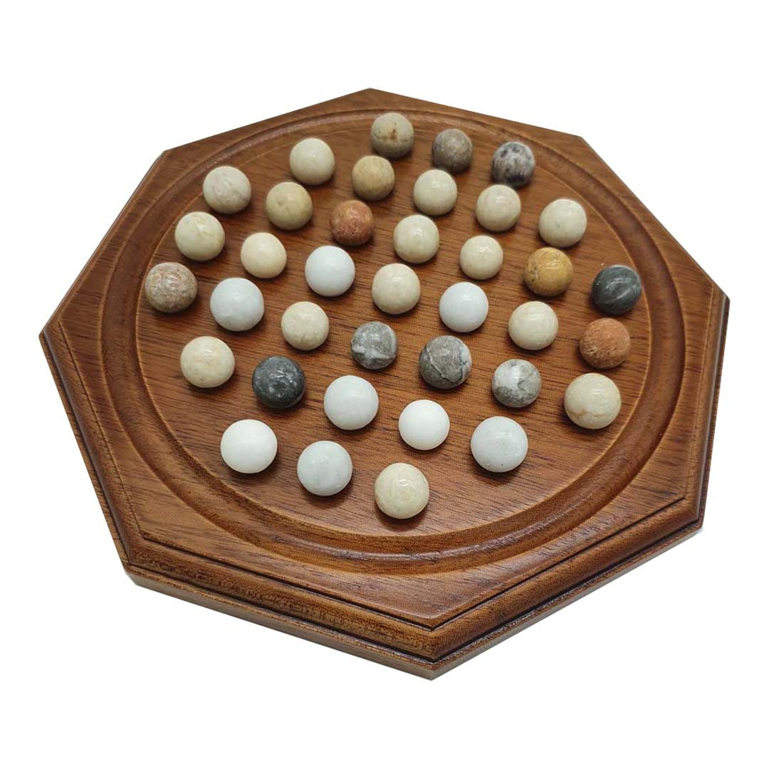 Solitaire octogonal billes en pierre