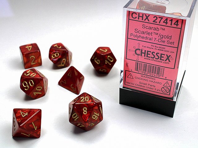 Set de 7 dés - Scarlet™/Or Scarab