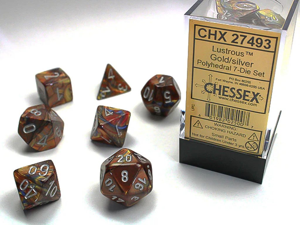 Set de 7 dés - Or/Argent Lustrous™