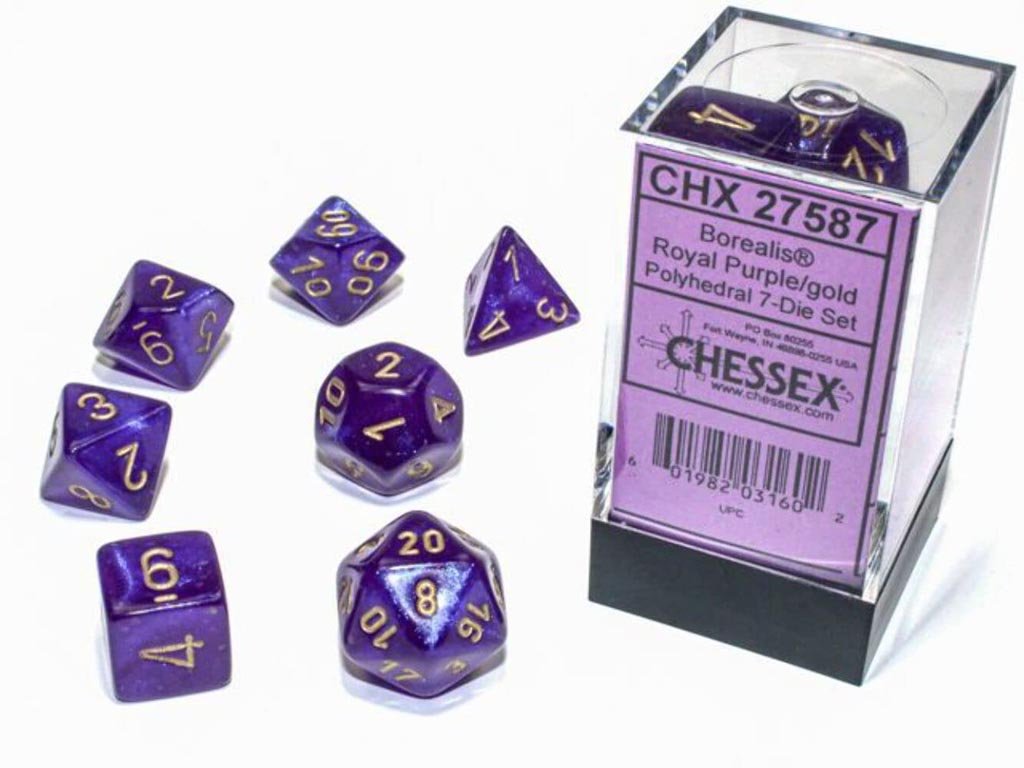 Set de 7 dés - Luminary - Violet Royal/Or